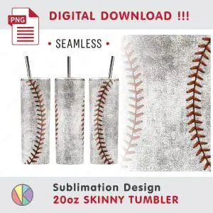 2 Baseball Sublimation Patterns – 20 oz Skinny Tumbler