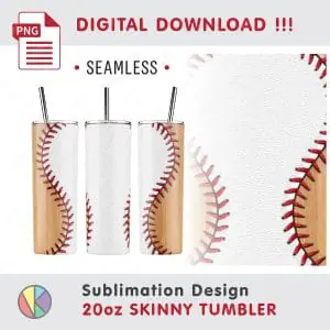2 Baseball Wood Patterns – 20 oz Skinny Tumbler