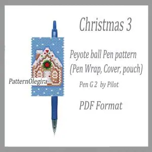Christmas 3 bead pattern Christmas bead pen wraps Christmas bead cover pen Beading patterns Olegirabeadpatterns