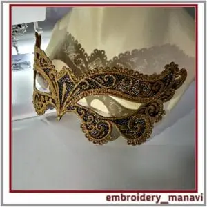In_The_Hoop_Embroidery_Design_Venetian_FSL_lace_carnival_mask_in_2_parts
