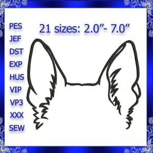 dog ears embroidery