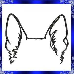German shepherd ears embroidery design