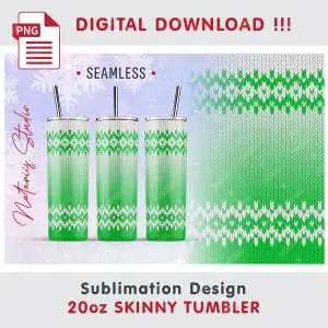 Christmas Knitted Mini Bundle – Tumbler, Mug, Pen, Coaster.
