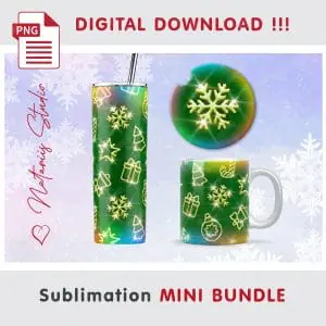 Christmas Mini Bundle – Tumbler, Mug, Coaster Sublimation.