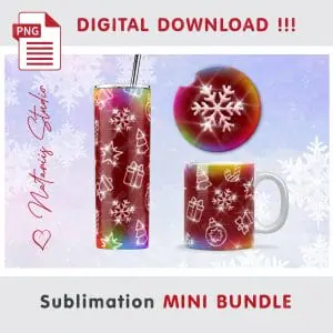 Christmas Mini Bundle – Tumbler, Mug, Coaster Sublimation.
