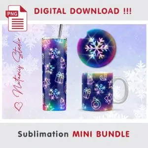 Christmas Mini Bundle – Tumbler, Mug, Coaster Sublimation.