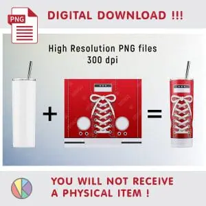 Sneaker Sublimation Pattern – 20 oz Skinny Tumbler.