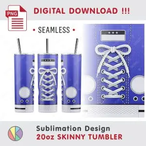 Sneaker Sublimation Pattern – 20 oz Skinny Tumbler.