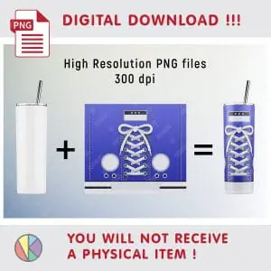 Sneaker Sublimation Pattern – 20 oz Skinny Tumbler.