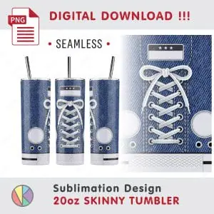Sneaker Sublimation Pattern – 20 oz Skinny Tumbler.