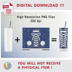 Sneaker Sublimation Pattern – 20 oz Skinny Tumbler.