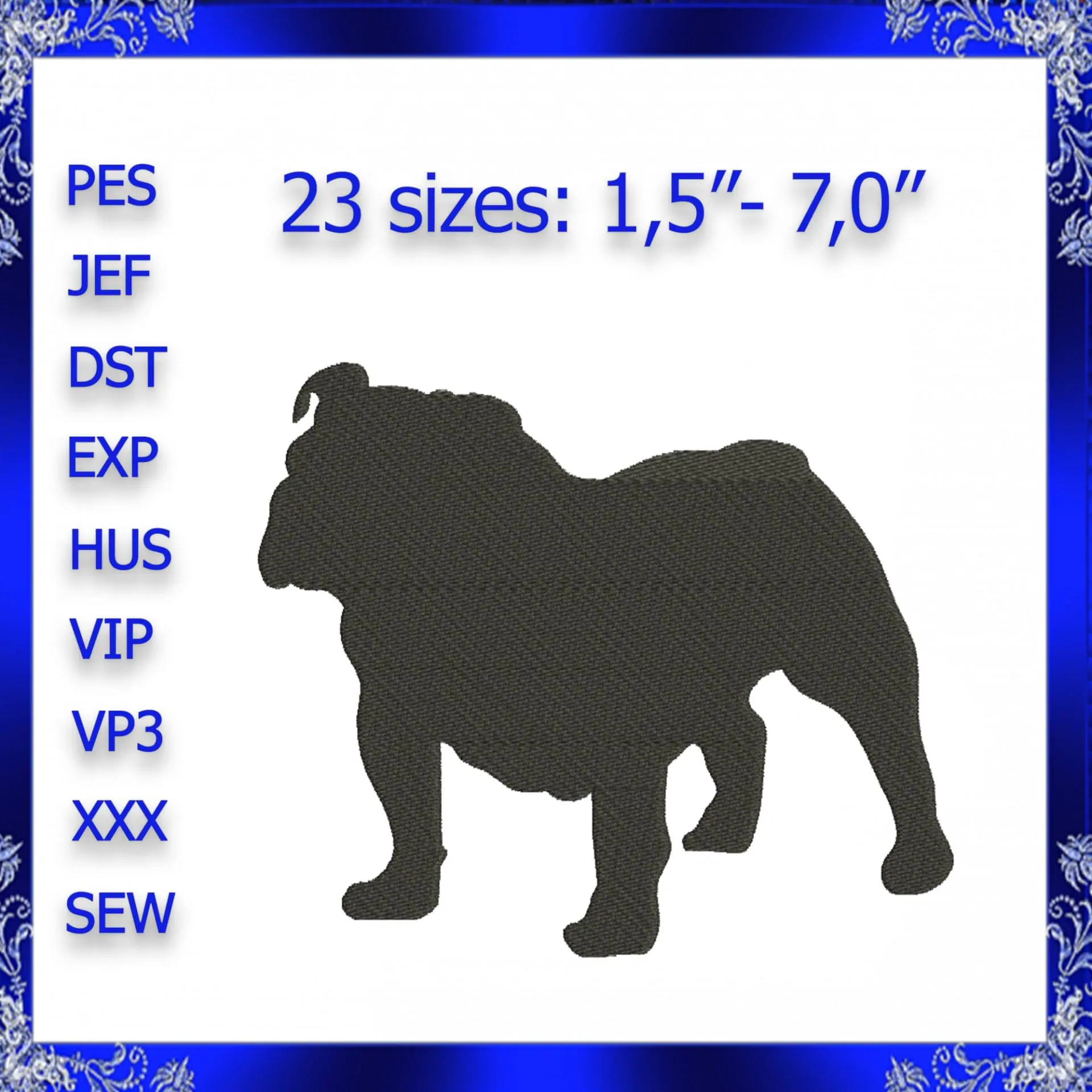 French bulldog embroidery design 1 French bulldog embroidery design Boston Terrier embroidery Dog Pug embroidery Pet Embroidery pet dog Embroidery design pets embroidery #337