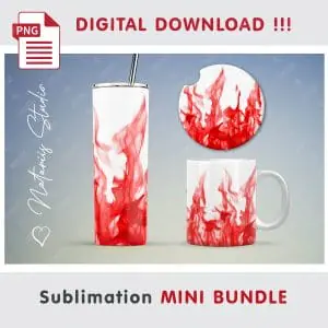 Fire Sublimation Mini Bundle – Tumbler, Mug, Coaster.