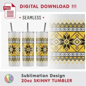 Christmas Knitted Mini Bundle – Tumbler, Mug, Pen, Coaster.