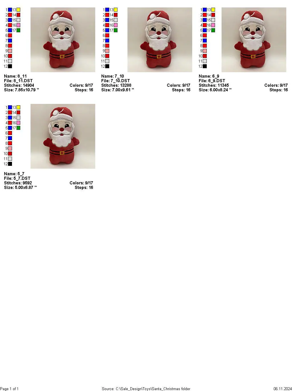 ITH Pattern Machine embroidery design Christmas Santa 5 ITH Pattern Machine embroidery design Christmas Santa - Image 5