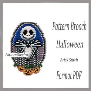 Halloween bead brooch pattern Halloween beading pattern Bead pattern Olegirabeadpatterns