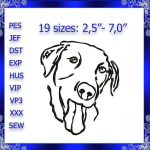 Labrador dog machine embroidery design Labrador embroidery Sad Dog Machine Embroidery Design Dog Pug embroidery Pet Embroidery #401