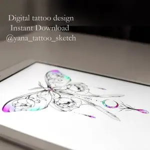 Moth Tattoo Design Moon Moth Tattoo Idea Stencil