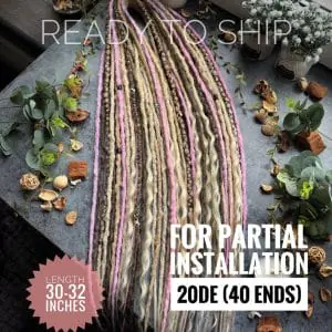 In stock Blonde and Brown, Pink dreads for partial installation