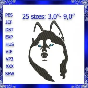 Husky Embroidery design Instant Download Husky machine Embroidery design Huskies embroidery design Huskie Dog embroidery design #344