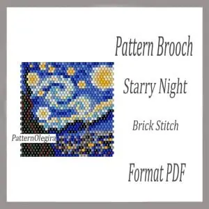 Starry night bead brooch pattern Starry night bead pattern starry night bead pattern Beading patterns Olegirabeadpatterns