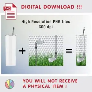 Golf Sublimation Pattern – 20 oz Skinny Tumbler.