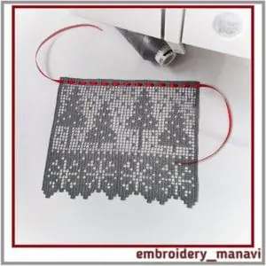 FSL In the hoop Embroidery design Lace fillet border Winter