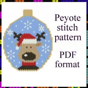 Peyote beaded pattern Christmas ball Christmas deer PDF file
