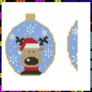 Peyote beaded pattern Christmas ball Christmas deer PDF file