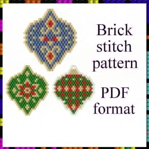 Brick stitch pattern Christmas ball PDF for miyuki delica Set