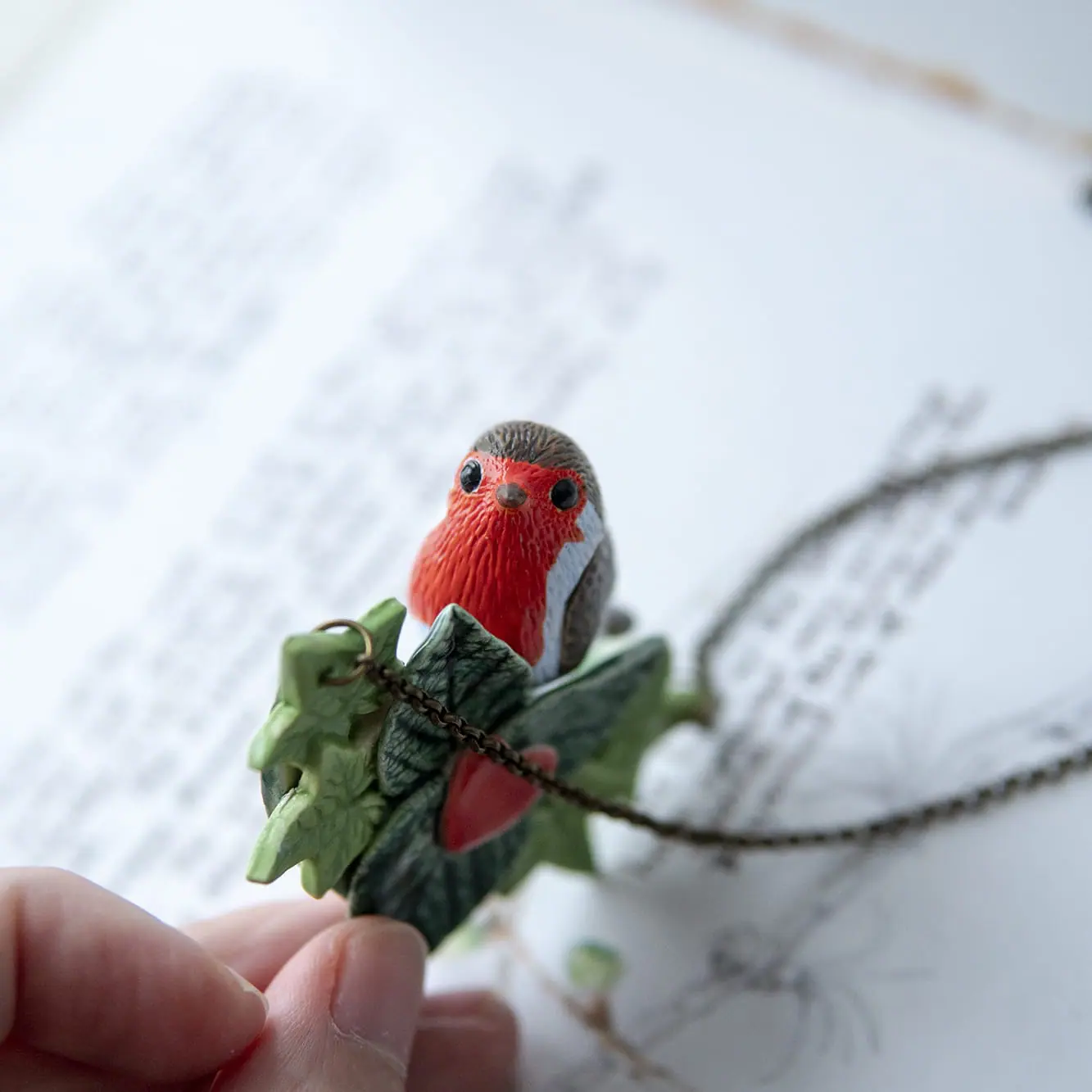 Adorable Ceramic Robin Bird Necklace 3 Adorable Ceramic Robin Bird Necklace - Image 3