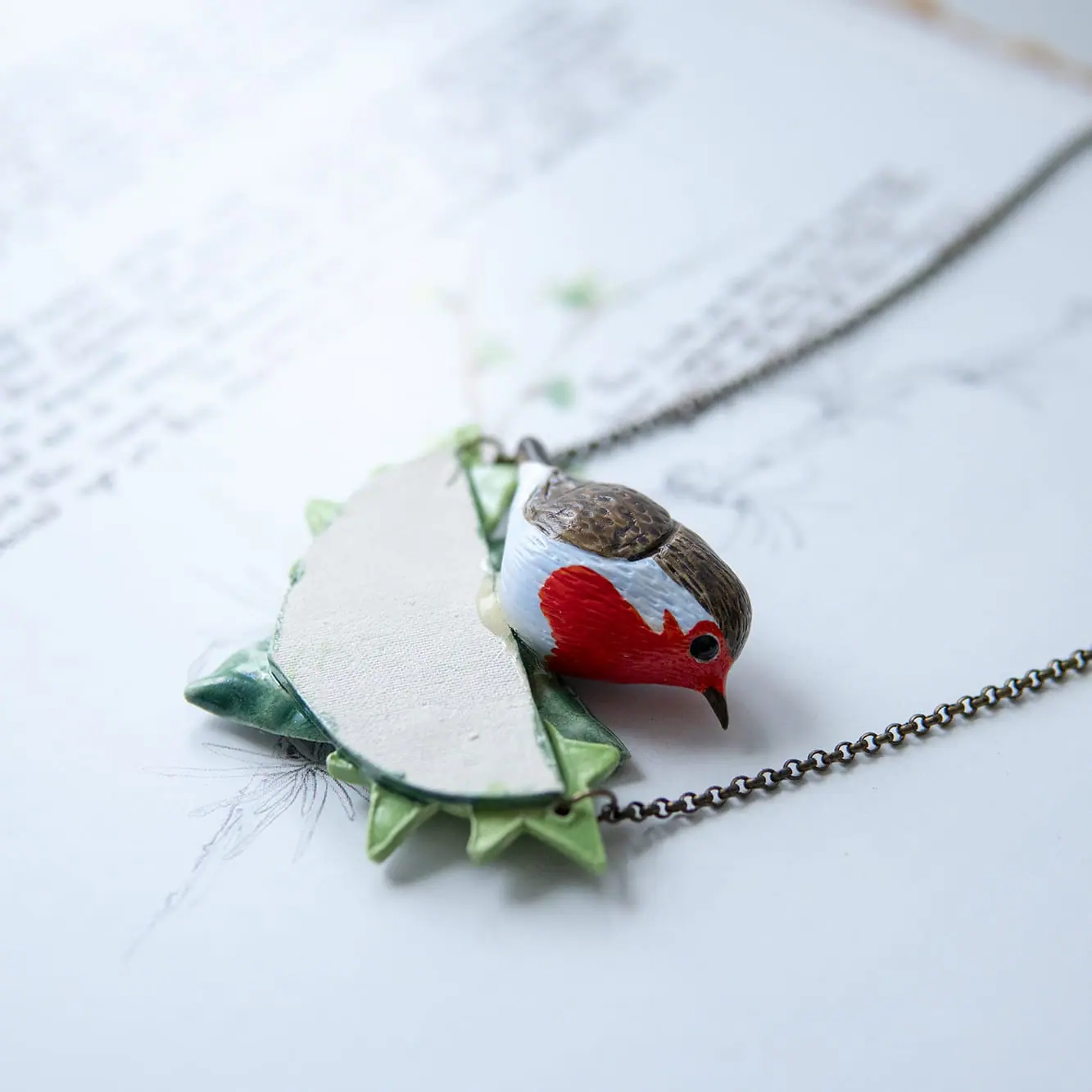 Adorable Ceramic Robin Bird Necklace 6 Adorable Ceramic Robin Bird Necklace - Image 6