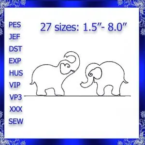 Animal border pattern quilting embroidery design elephant machine embroidery design quilt design quilt block quilting block embroidery #48