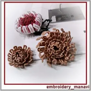 Set of designs Chrysanthemum flower Embroidery in the hoop
