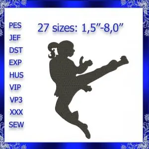 kung fu girl machine embroidery design Karate Judo Girl Embroidery Design embroidery karate girl embroidery Taekwondo Girl Embroidery #324