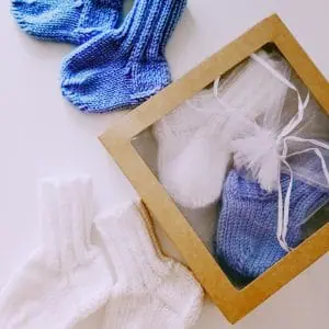 Knitted Socks for Baby 2 pairs 6 months – 1 year 4.3 in Handmade