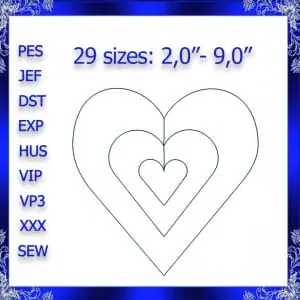 Quilting heart Embroidery Design Quilting heart