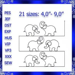 Quilting elephant Embroidery Design Quilting animal Machine Embroidery Design quilting quilting block stipple embroidery stippling #345