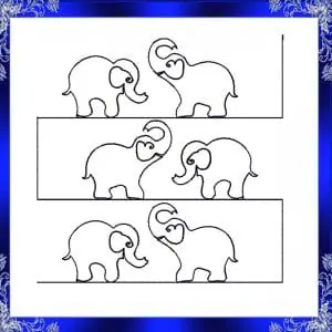 Quilting elephant Embroidery Design Quilting animal Machine Embroidery Design quilting quilting block stipple embroidery stippling #345