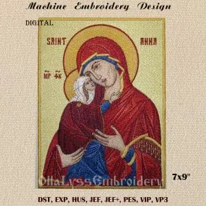 Holy Righteous Anna embroidery design