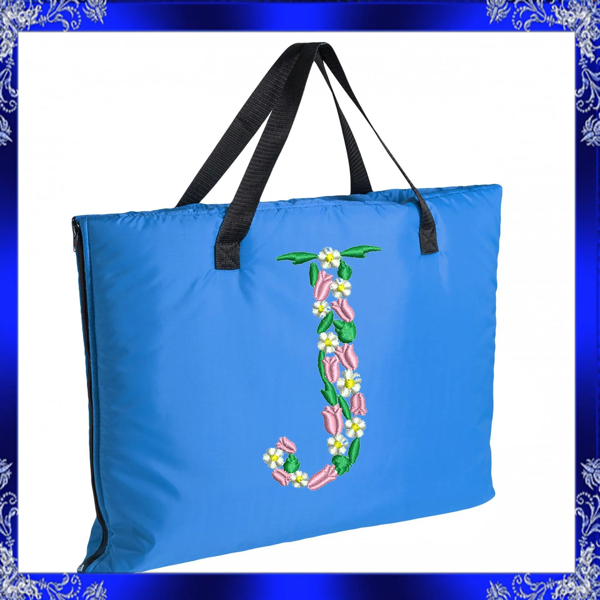 Letter J Monogram Embroidery Floral J monogram Fancy 3 Letter J Monogram Embroidery Floral J monogram Fancy - Image 3