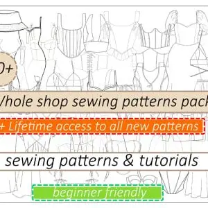 Whole shop sewing patterns PDF + detailed tutorials