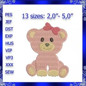 Bear machine embroidery design BEAR Embroidery design girl Bear Embroidery INSTANT DOWNLOAD Newborn design kids embroidery #420