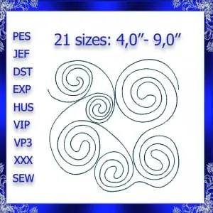 Quilting Swirls Embroidery Design quilting swirls quilting block stipple embroidery stippling Quilting Swirly Machine Embroidery Design #367
