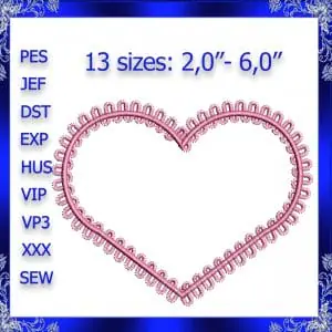 HEART Embroidery Design mini Heart love embroidery