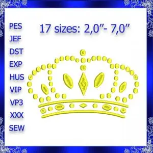 Crown machine Embroidery design Little king crown embroidery