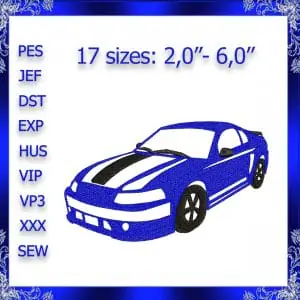 Car machine Embroidery design Car Embroidery Design Classic Car Embroidery Design Instant Download Mustang Embroidery design #419