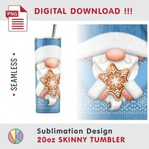 2 Cute Christmas gnomes – 20oz SKINNY TUMBLER.