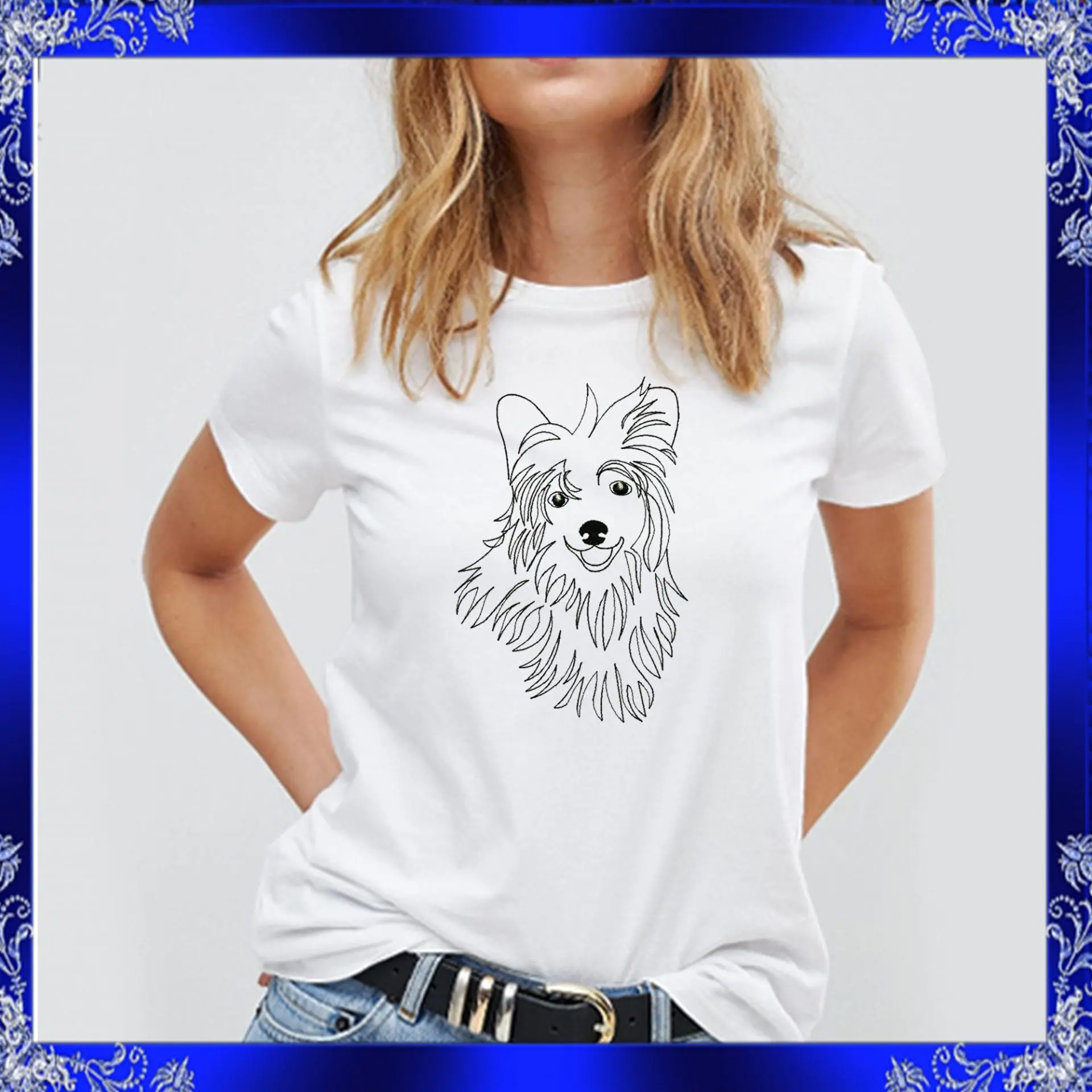Chinese crested powder puff machine embroidery design 5 Chinese crested powder puff machine embroidery design - Image 5