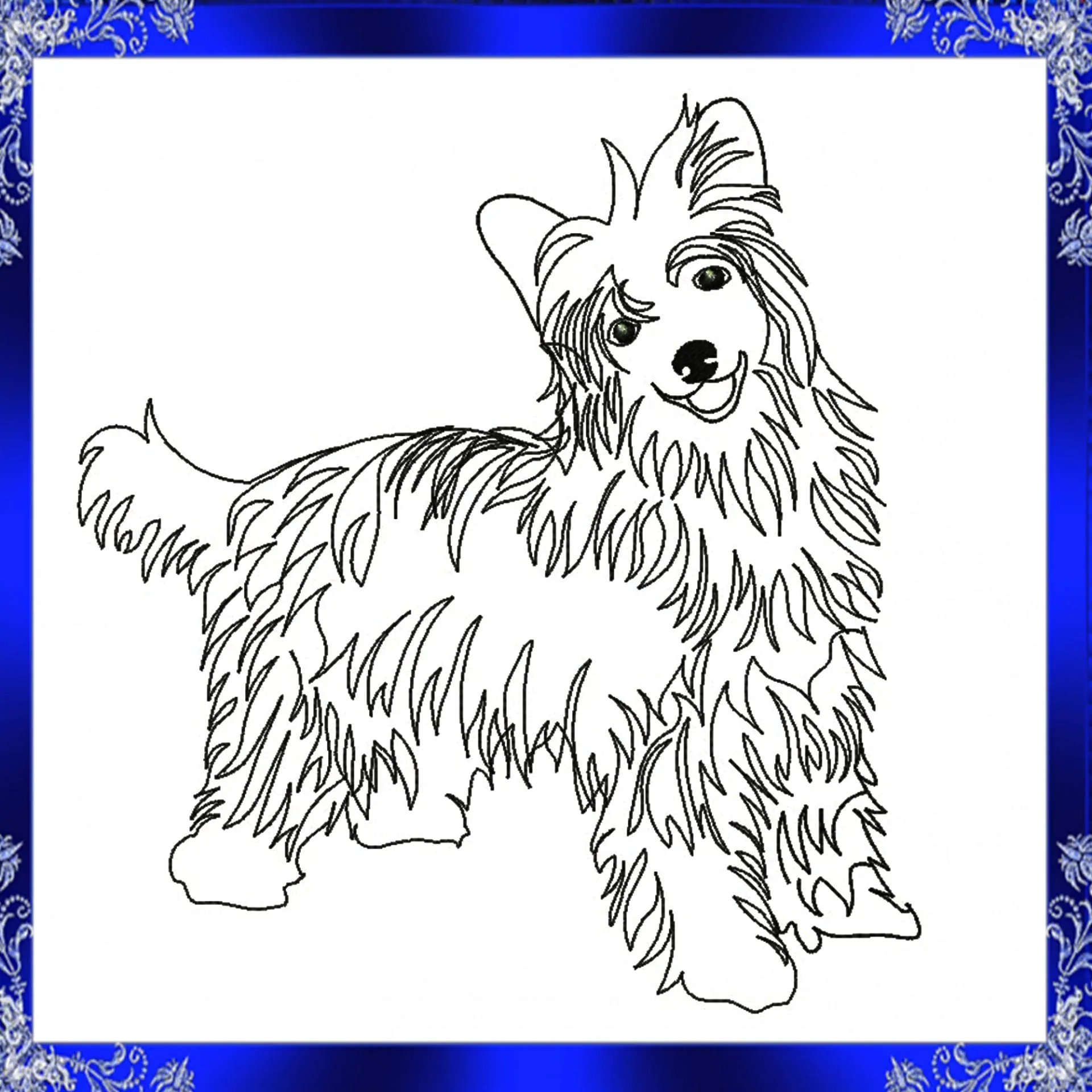 Chinese crested powder puff machine embroidery design 3 Chinese crested powder puff machine embroidery design - Image 3